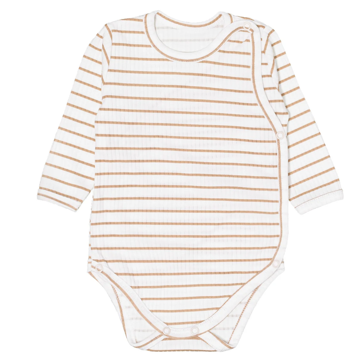 Zavinovacie rebrované body + tepláčky, 2D sada Prúžok, béžové, veľ. 68