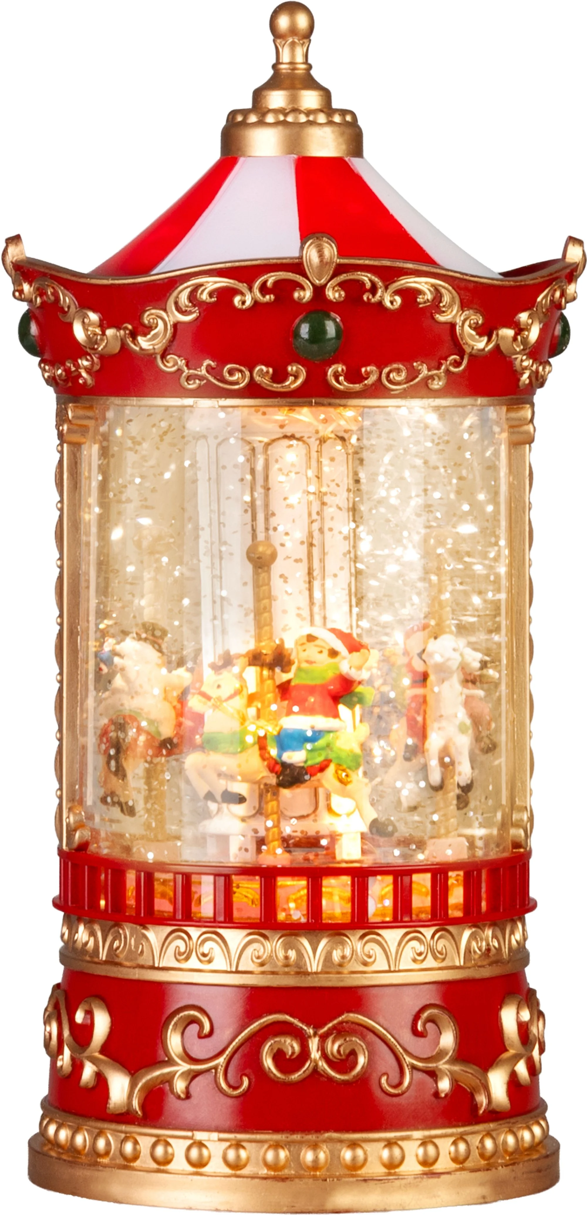 MagicHome vianočný LED kolotoč, 1 ks Teplá biela, 3xAA, 12,3x12,3x24,5 cm