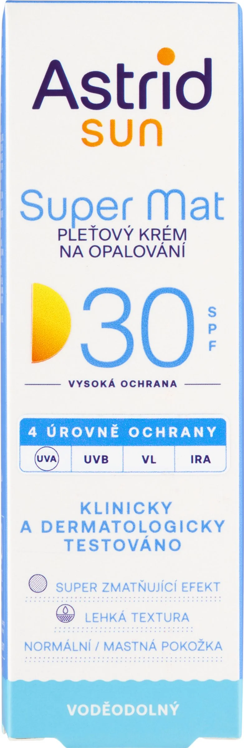 ASTRID SUN Pleťový krém na opalovanie Super mat SPF 30 50 ml