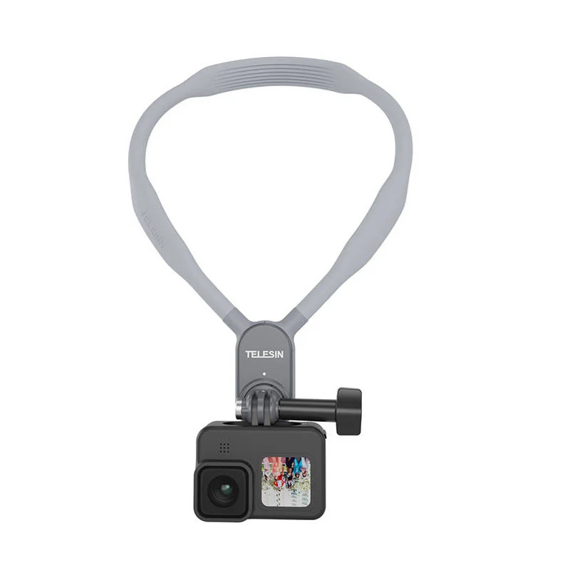 Telesin Neck Bracket šnúrka s držiakom na športové kamery, sivý