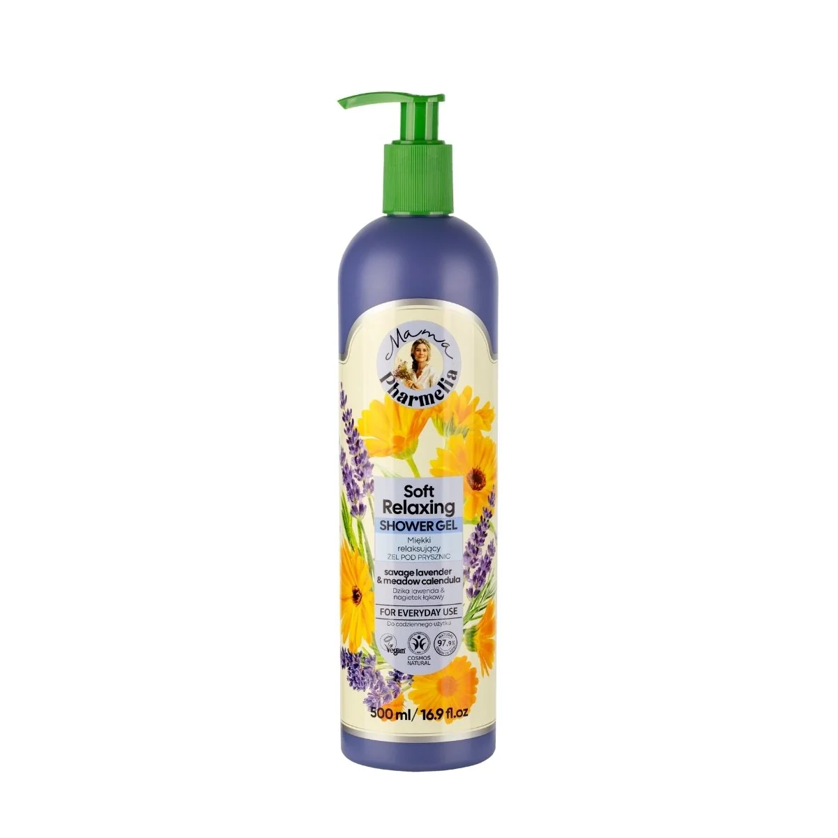 Jemný relaxačný sprchový gél s levanduľou a nechtíkom - 500 ml - Mama Pharmelia