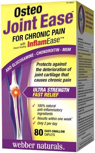 Webber Naturals Osteo Joint Ease s InflamEase + bylinné výťažky + Glukozamín + Chondroitín + MSM 80 tbl