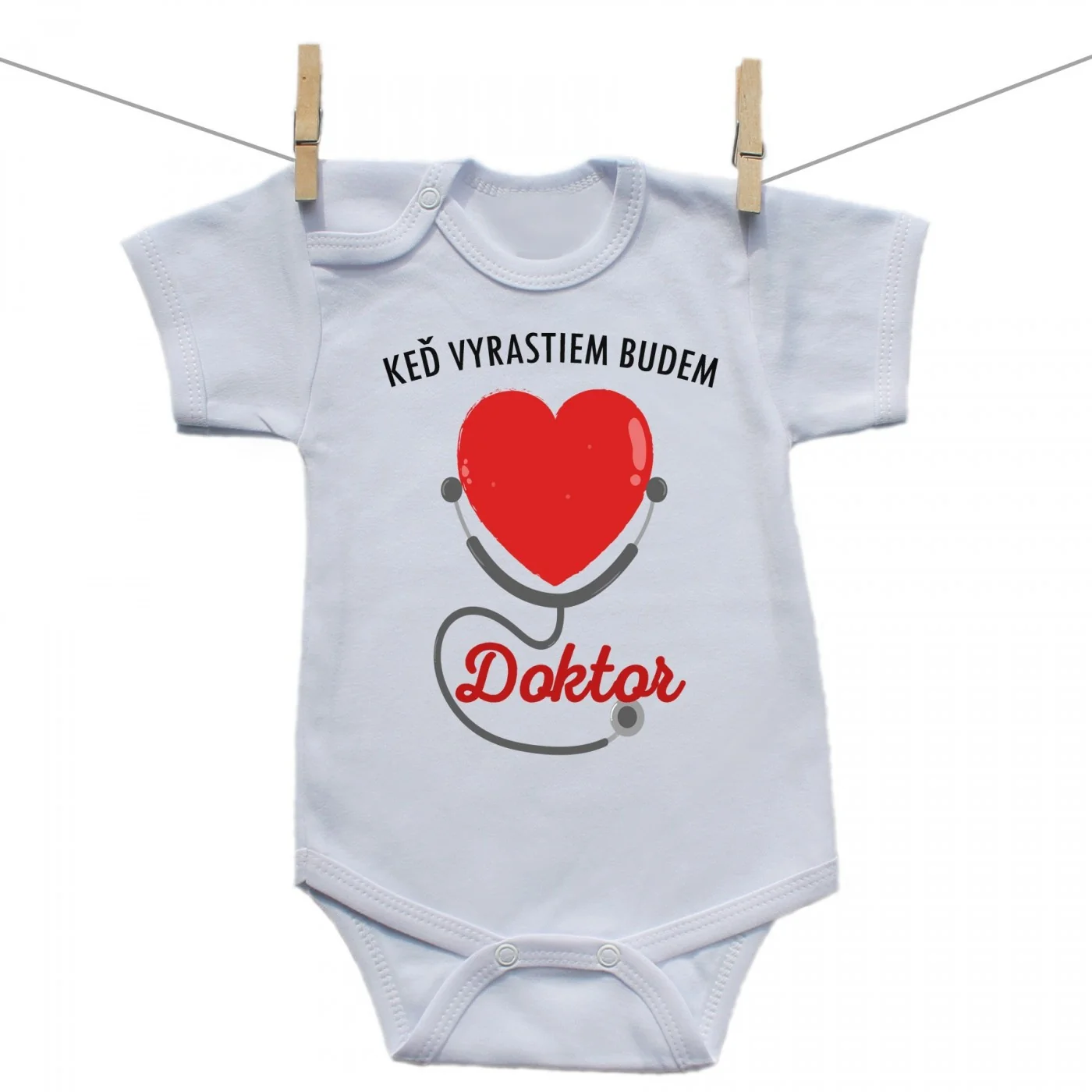 Boodyy Body s krátkym rukávom Keď vyrastiem budem doktor Veľkosť: 68