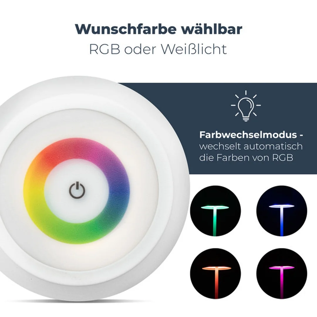 Classbach TL 4025 LED dobíjacia stolová lampa, biela, USB‑C, RGB, IPX