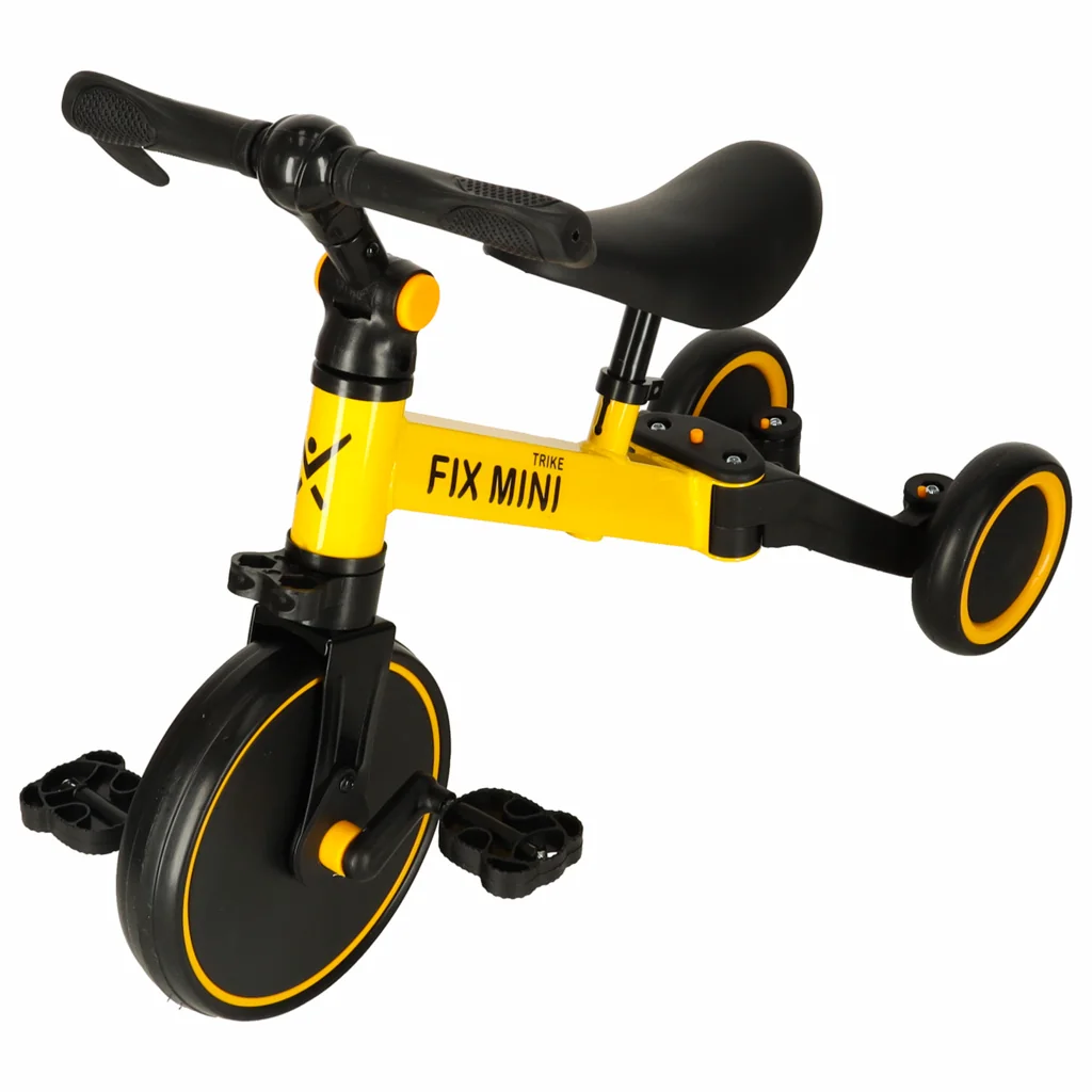 Detský bicykel 3v1 Trike Fix Mini s pedálmi – žltá