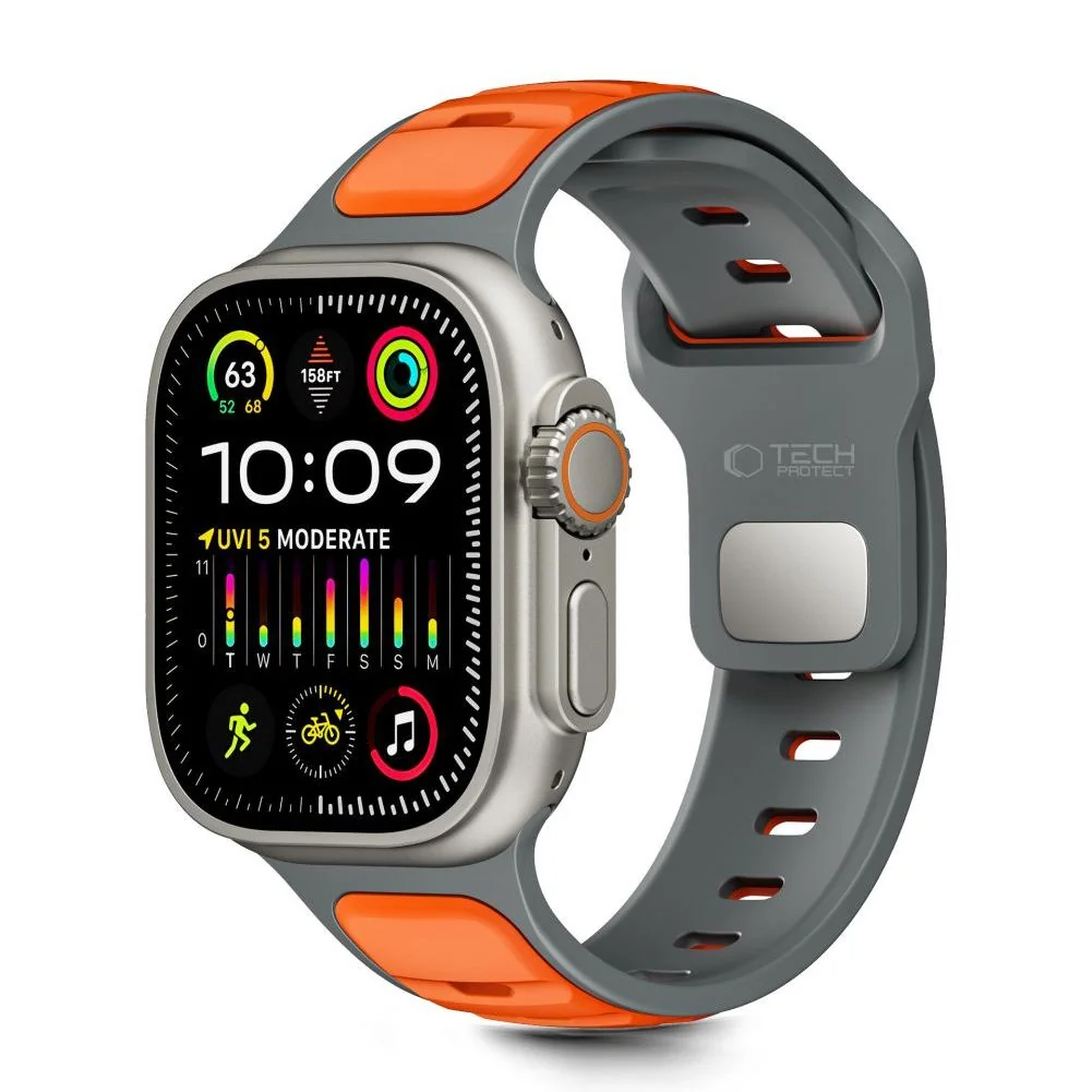 Tech-Protect Iconband Line remienok na Apple Watch 44/45/46/49mm, gray/orange /orange