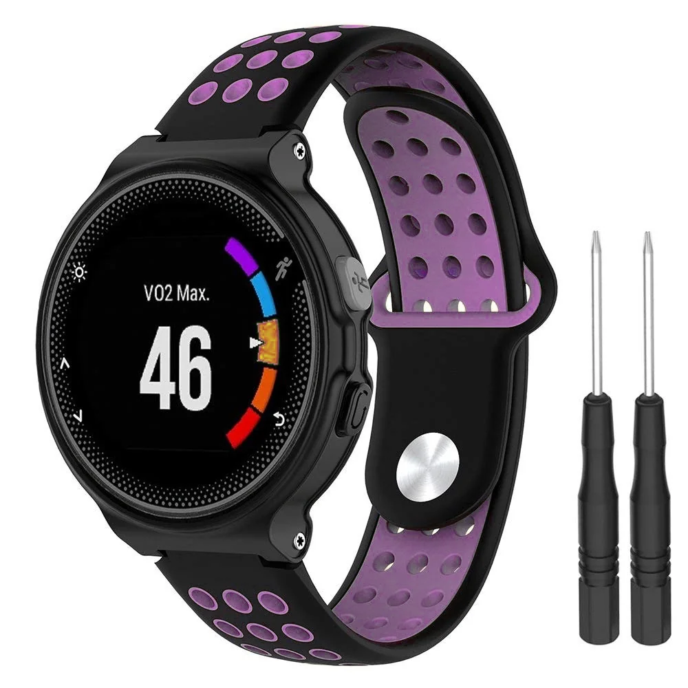 BStrap Silicone Sport remienok na Garmin Forerunner 235 black/pink