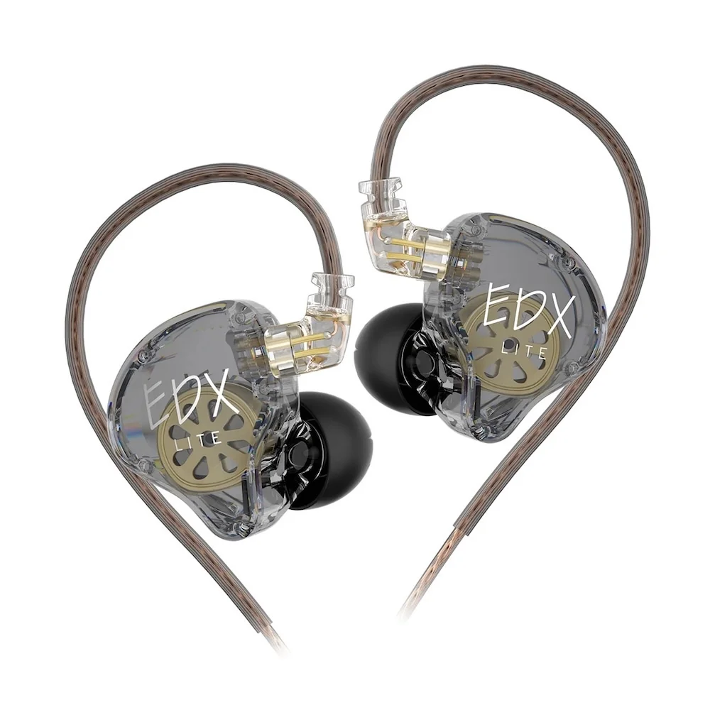 KZ EDX Lite dynamické HiFi slúchadlá do uší, sivé