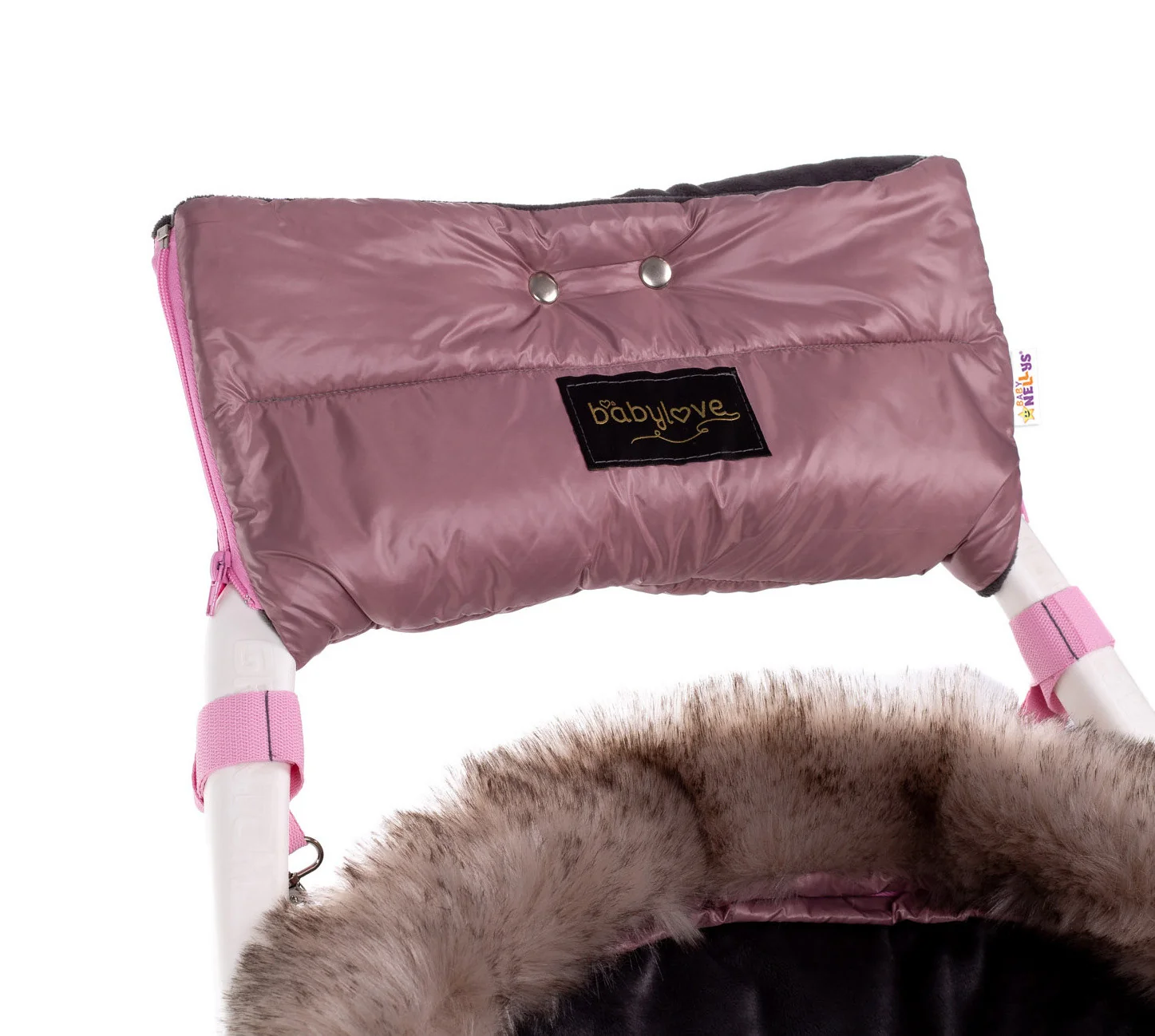 Rukávnik ku kočíka Baby Nellys STYLE, pudrově ružová