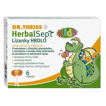 Dr.Theiss HerbalSept Kids HRDLO 1×6 ks, protizápalové lízanky