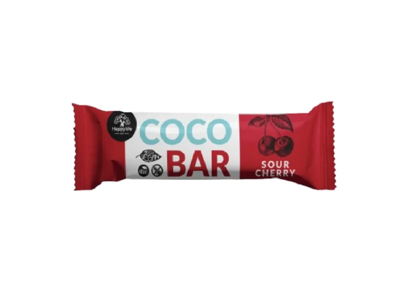 HAPPYLIFE COCO BAR - Kokosová tyčinka s višňami BIO 40 g