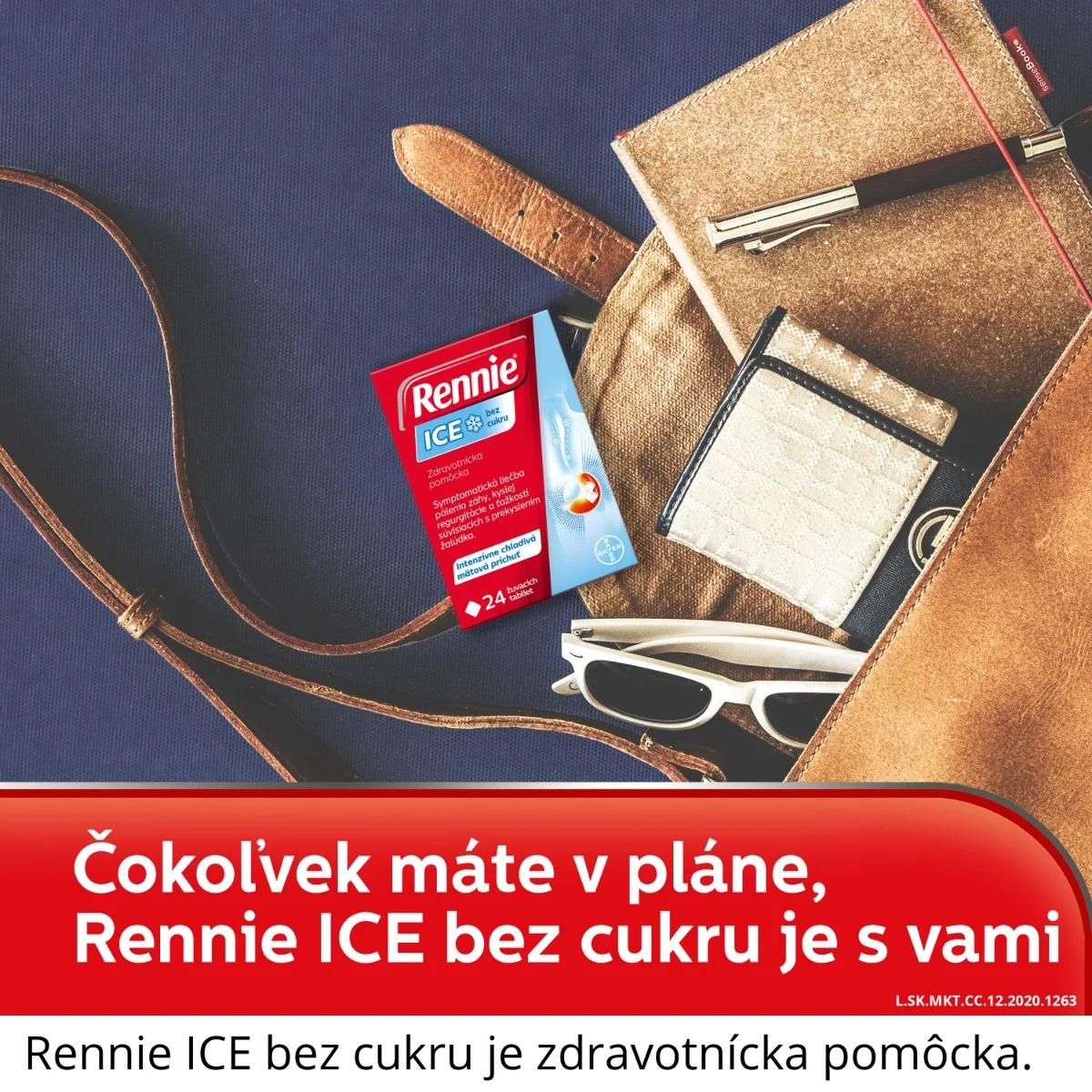 Rennie ICE bez cukru, žuvacie tablety 1×24 tbl, žuvacie tablety