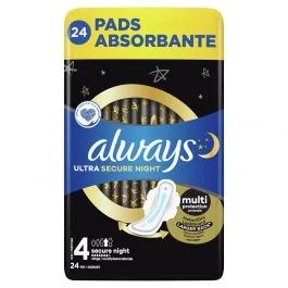 Always Ultra Duo Secure night 24ks 1×24 ks, hygienické vložky