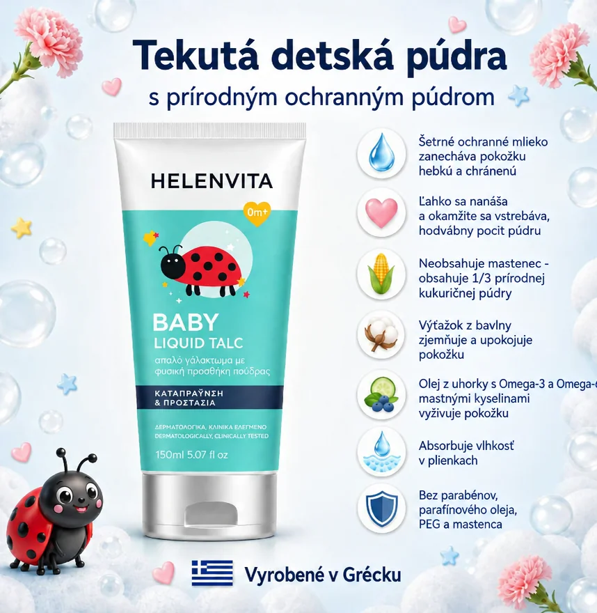 Helenvita Tekutý detský púder 150 ml do oblasti plienok