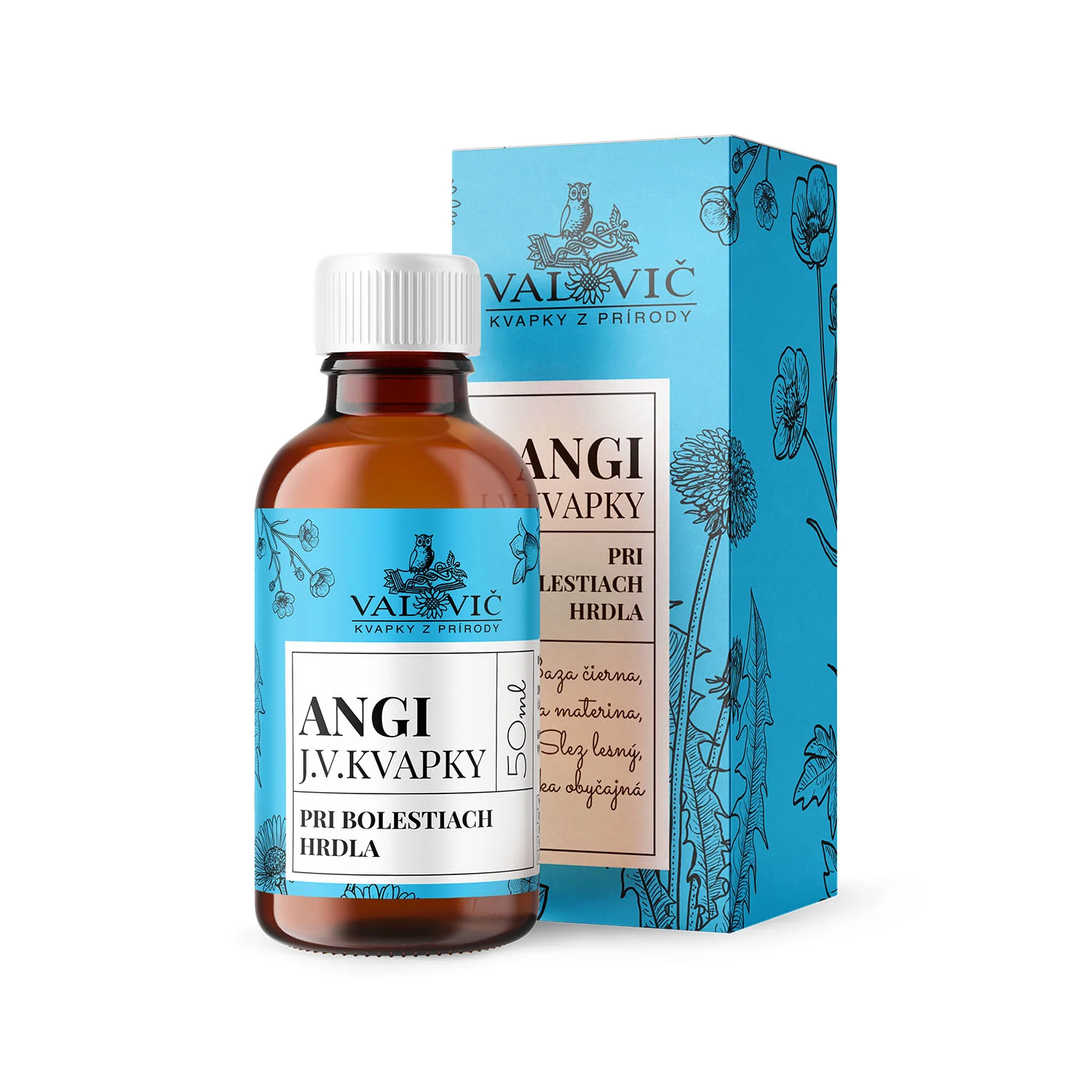 J.V. KVAPKY - ANGI pri bolesti hrdla 1×50 ml, pri bolestiach hrdla