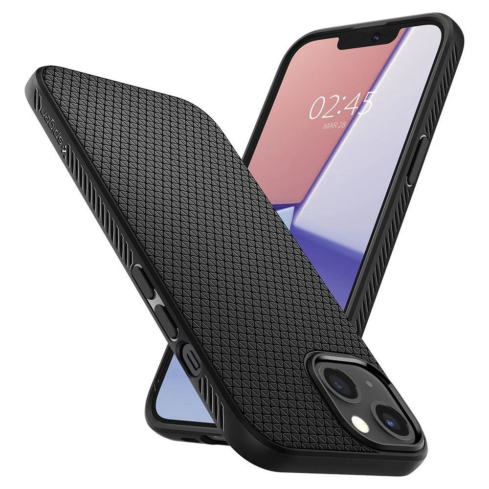Spigen Liquid Air silikónový kryt na iPhone 13, čierny