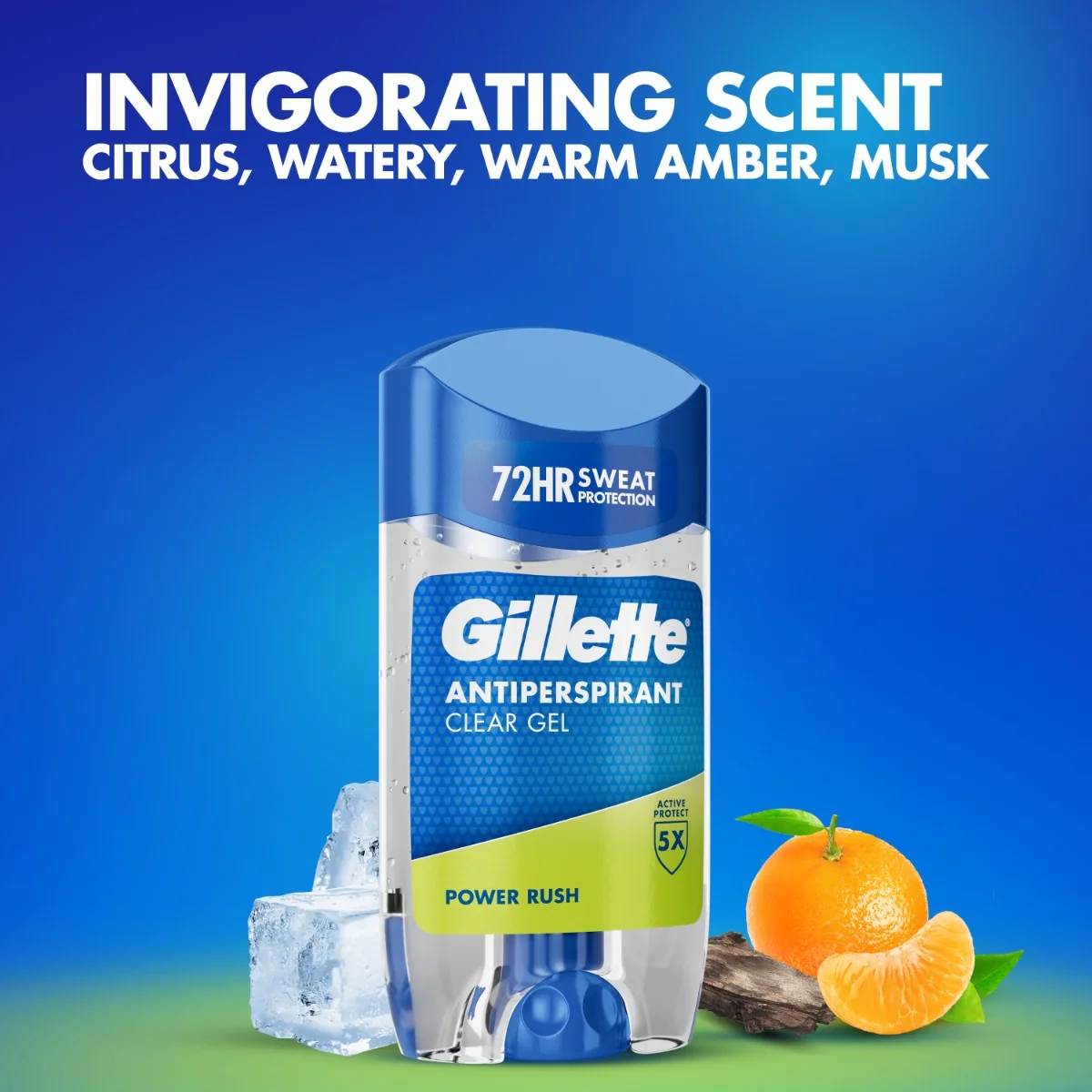 Gillette Power Rush Pánsky gélový antiperspirant 70 ml