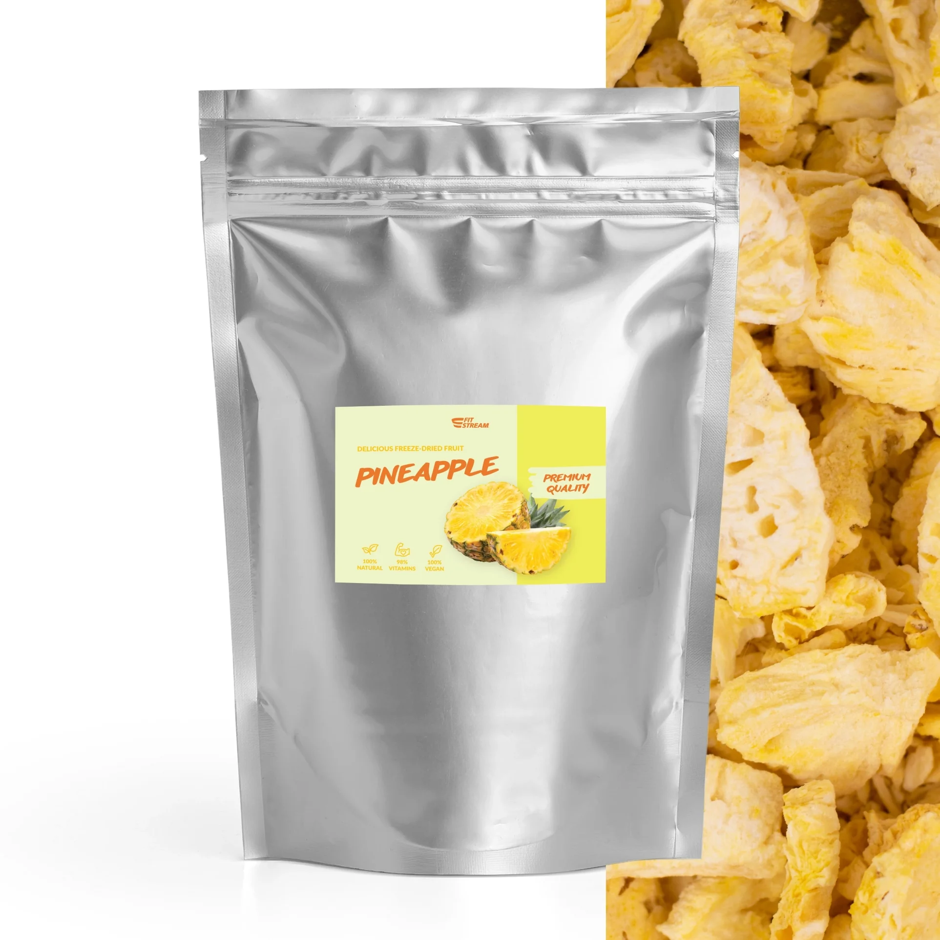 FitStream lyofilizované ovocie - Ananás (500g)