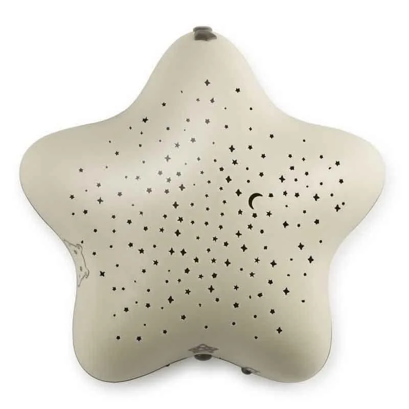 Magický hviezdny projektor nočnej oblohy s melódiou na batérie - Star Beige