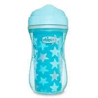 Chicco Hrnček Chicco Aktívny termo s tvrdým náustkom 200 ml, tyrkysový, hviezdičky 14m+