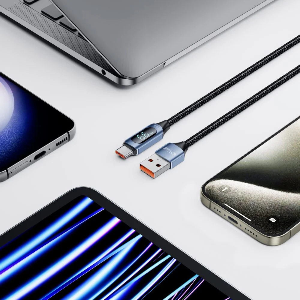 Tech-Protect Ultraboost LED kábel USB / USB-C 66W 6A 2m, modrý