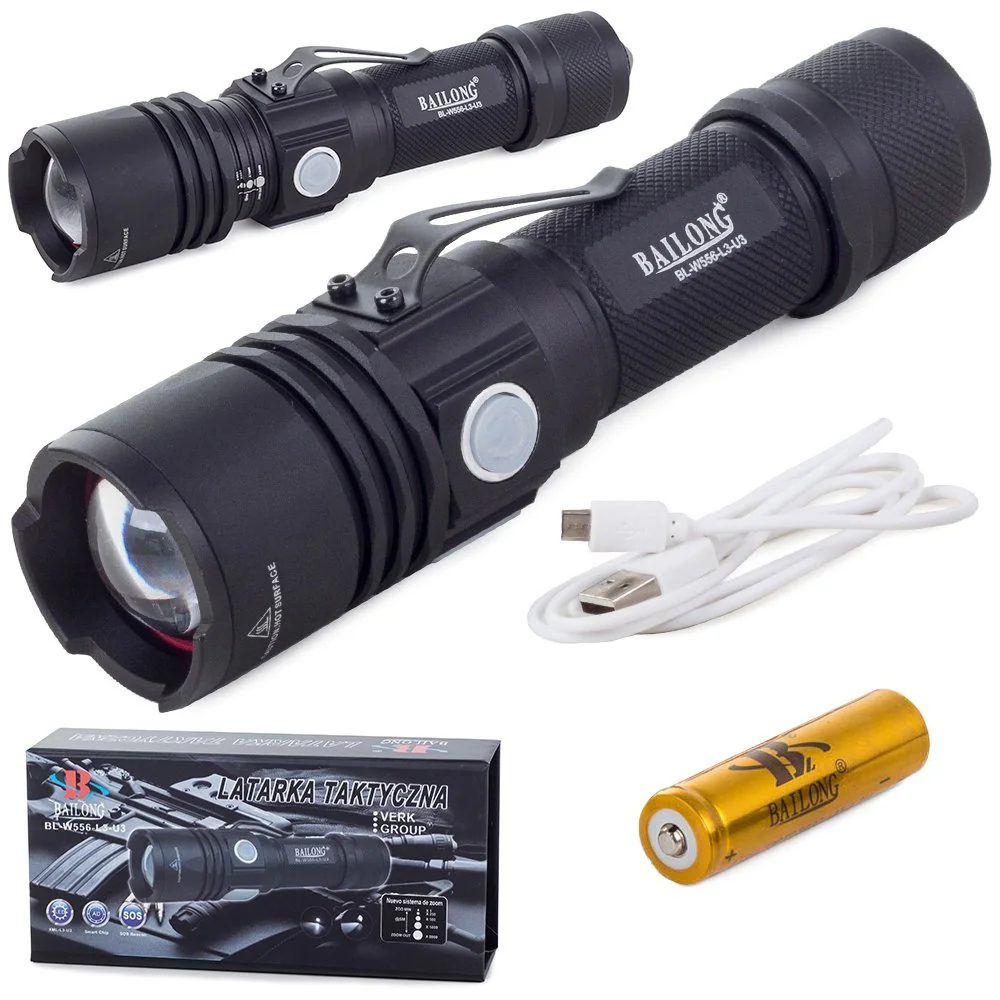 Taktická baterka cree led xm-l3-u3 usb