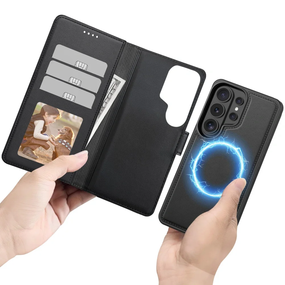 Tech-Protect Wallet MagSafe knižkové puzdro na Samsung Galaxy S26 Ultra, čierne a, čierne