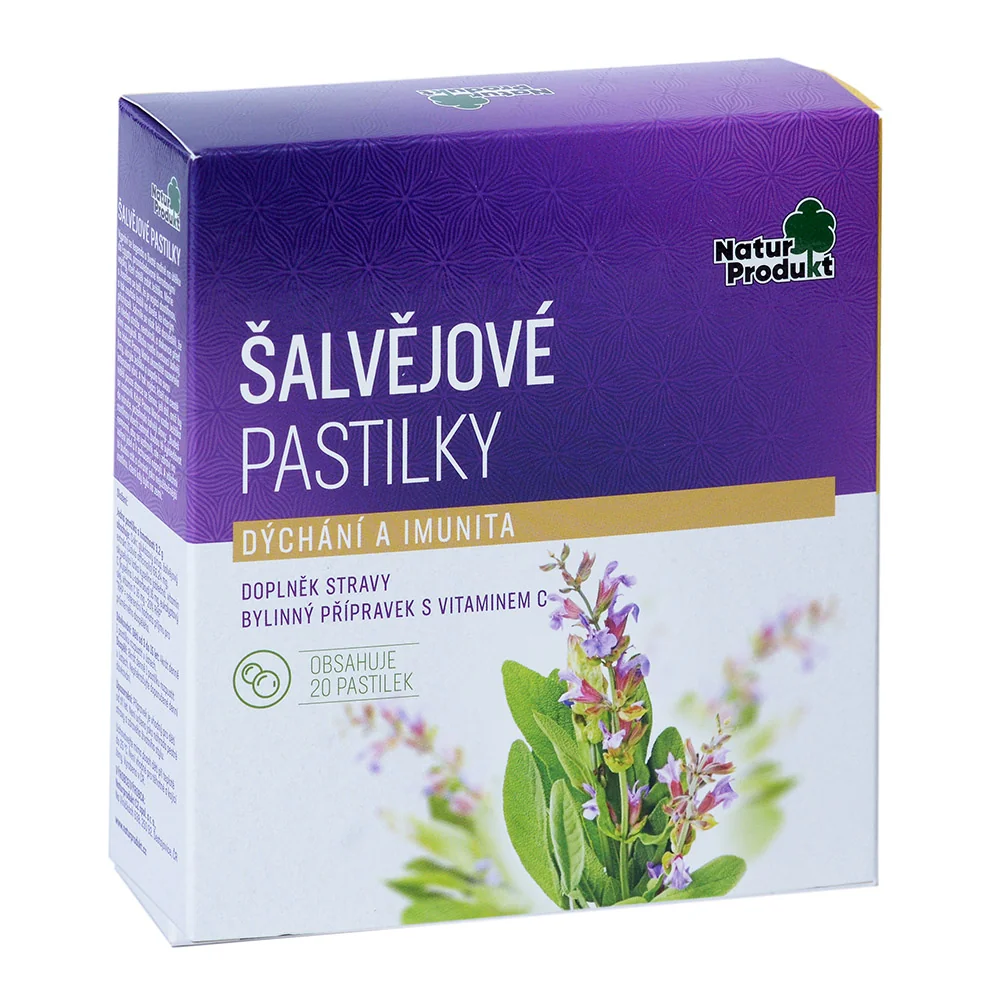 NaturProdukt ŠALVIOVE PASTILKY 1×20 ks, výživový doplnok