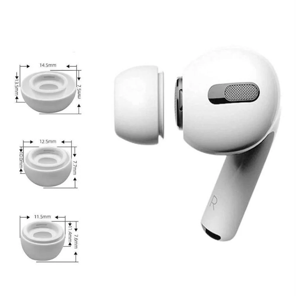 Tech-Protect Ear Tips náhradné štuple pre Apple AirPods Pro 1 / 2 3ks, biele