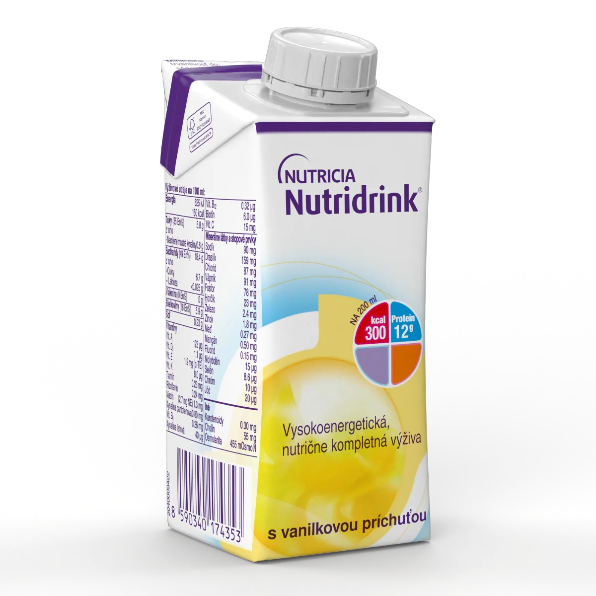 Nutridrink s vanilkovou príchuťou 1×200 ml, s vanilkovou príchuťou