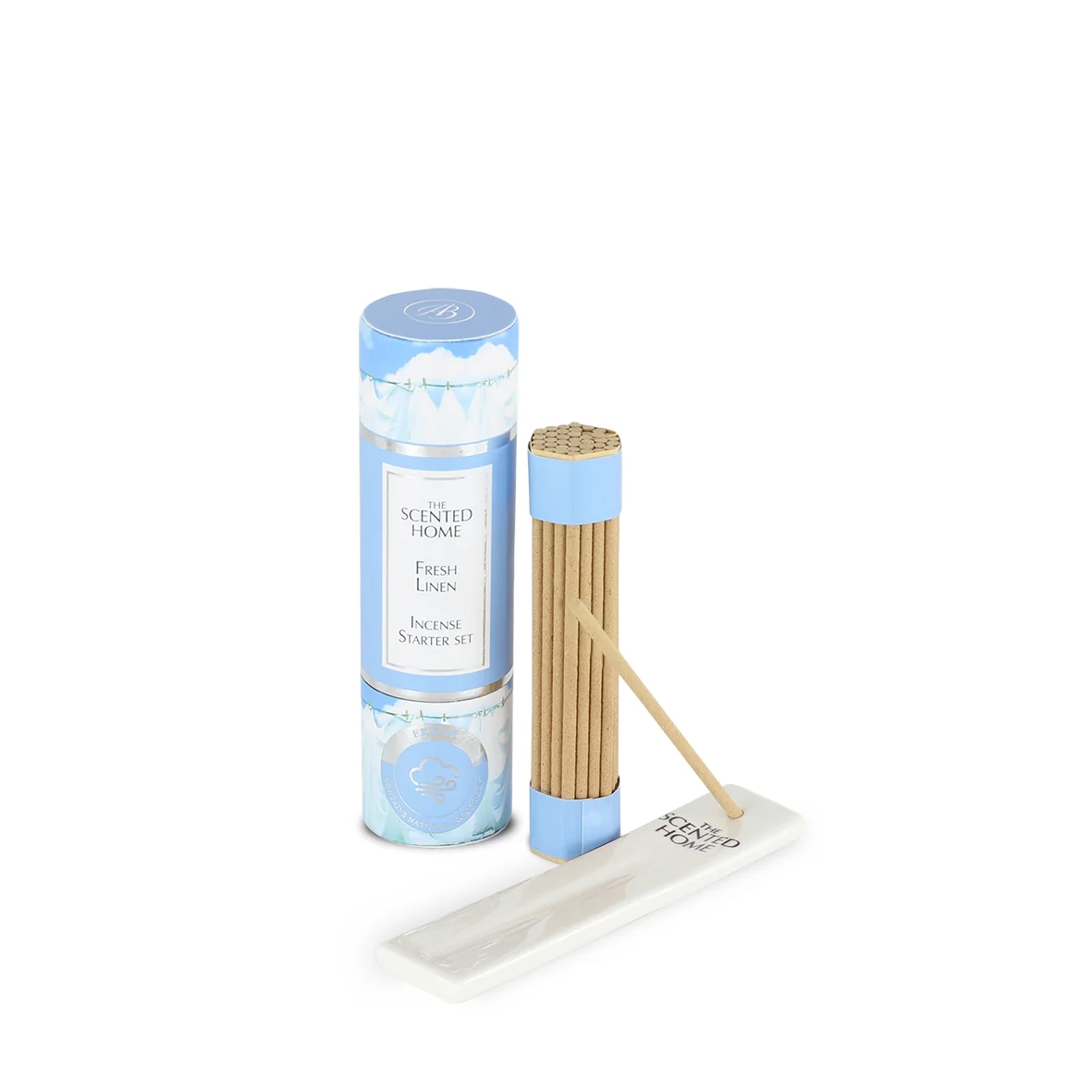 Súprava vonných tyčiniek mini s keramickým stojanom FRESH LINEN 12 cm