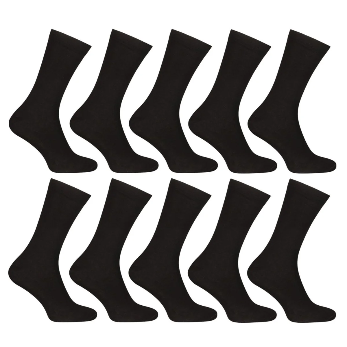 10PACK ponožky vysoké bambusové čierne (10PBV01) M