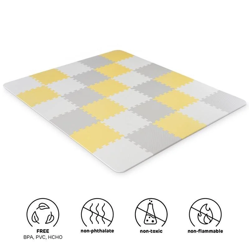 Podložka penová puzzle Luno 150 x 180 cm Yellow, 30 ks