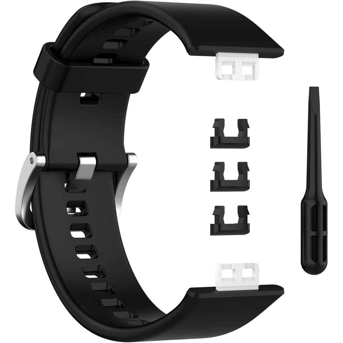 BStrap Silicone remienok na Huawei Watch Fit black/silver