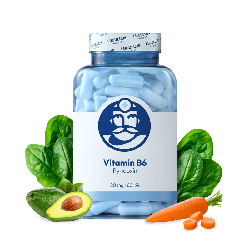 Dr. LUCULLUS Vitamín B6 2× 60 kapsúl Pyridoxín