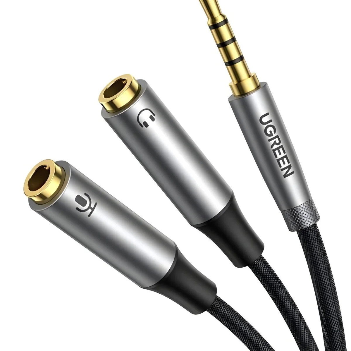 Rozdeľovací kábel AUX pre slúchadlá a mikrofón 1 x zástrčka 3,5 mm, 2