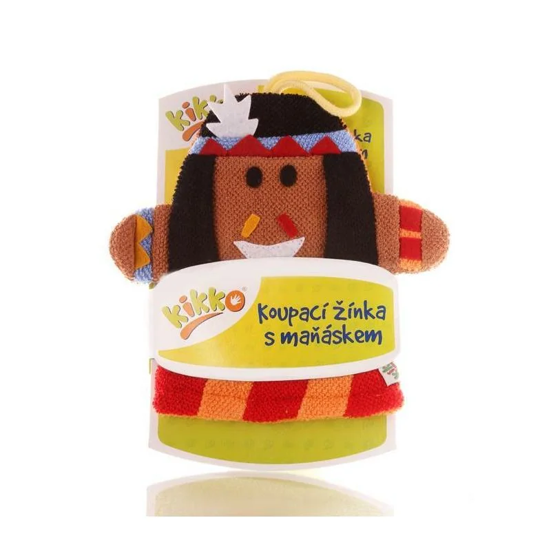 XKKO Rukavica na kúpanie s bábkou - Indián