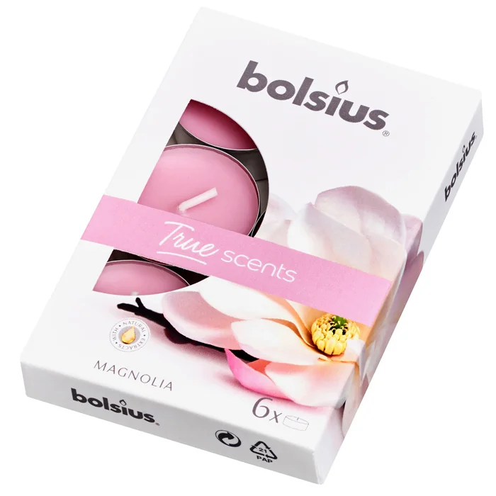 Bolsius Aromatic 2.0 Čajové 6ks Magnolia, vonné sviečky 1×6 ks, vonná sviečka