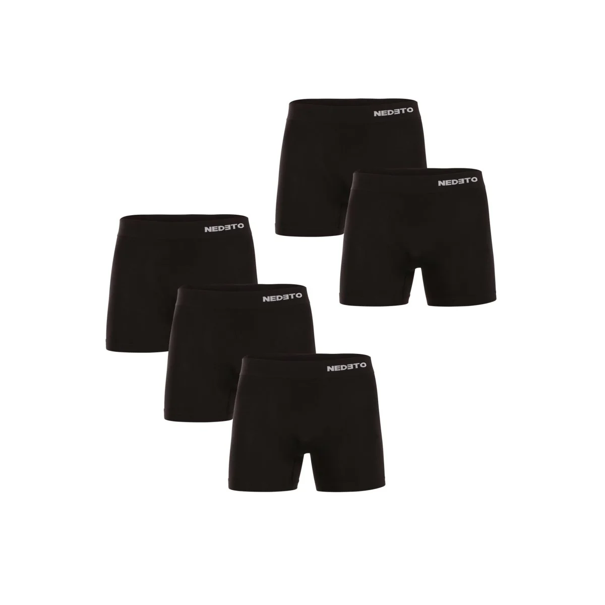 5PACK pánske boxerky bezšvové bambusové čierne (5NDTB001S) XL