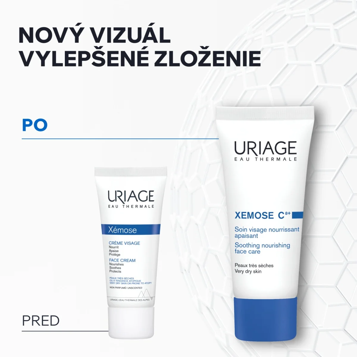 URIAGE XÉMOSE C8+ Face Cream, 40ml 1×40 ml, krém na tvár pre suchú a atopickú pokožku
