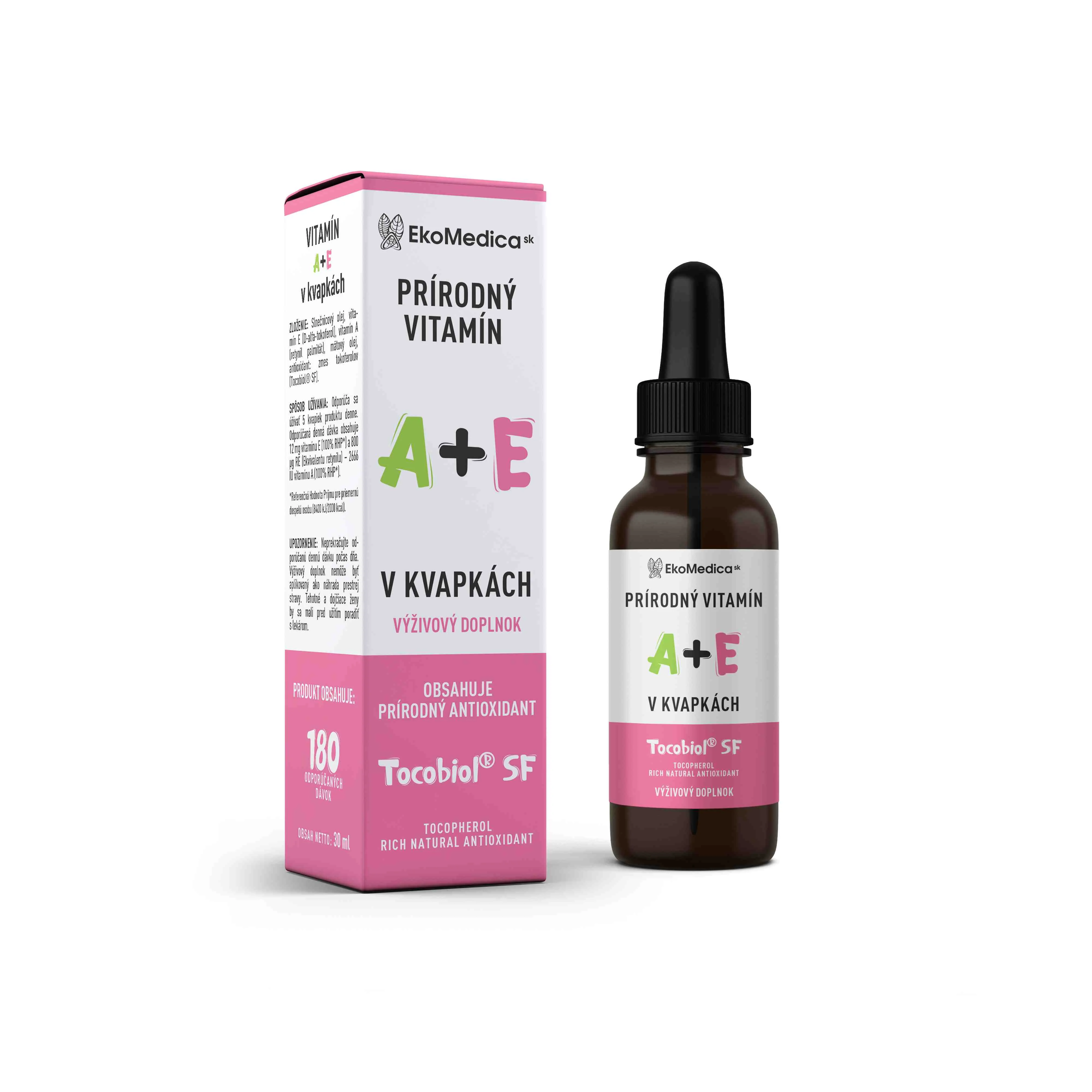 EkoMedica SK - Vitamín A+E 1×30 ml, prírodný vitamín