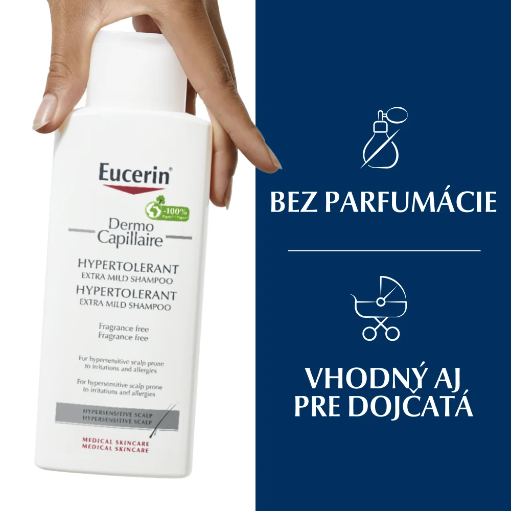 Eucerin DermoCapillaire Hypertolerantný šampón 1×250 ml, na citlivú a alergickú pokožku