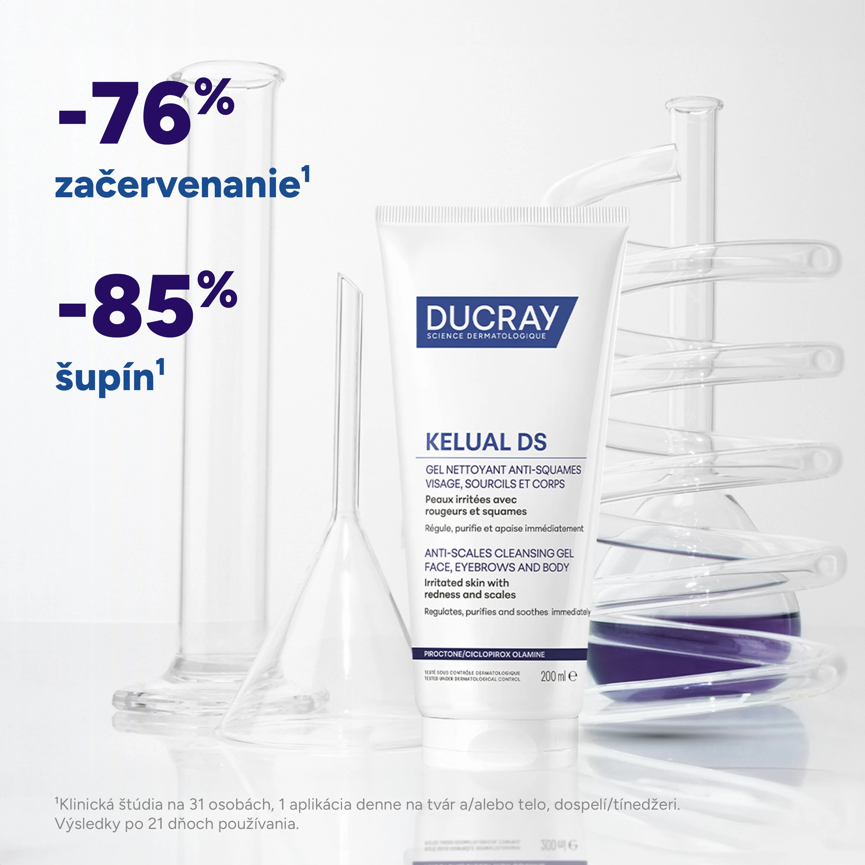 Ducray Kelual DS Čistiaci gél 1×200 ml, čistiaci gél