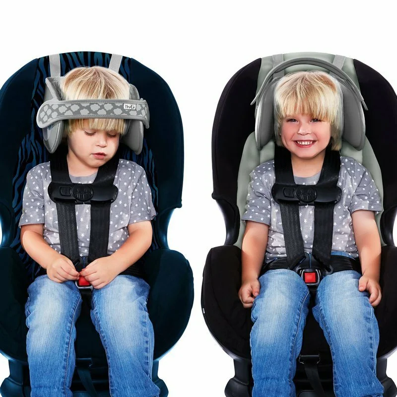 NapUp Detská čelenka do autosedačky na podporu hlavy - šedá 