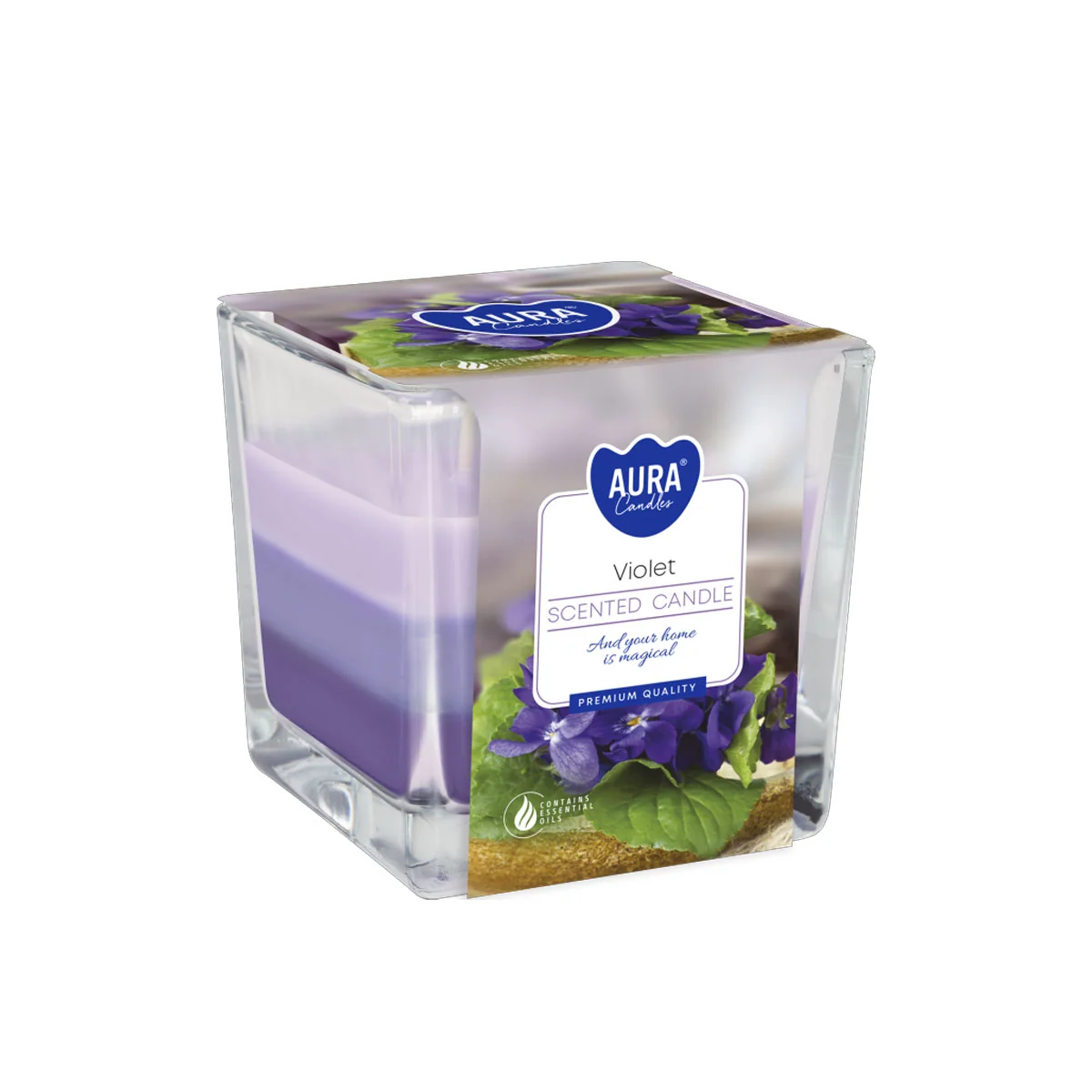 AURA Vonná sviečka fialka 170g