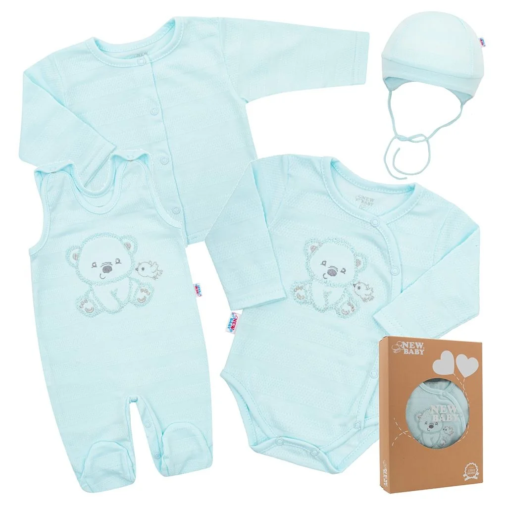 Dojčenská súprava do pôrodnice New Baby Sweet Bear modrá 56