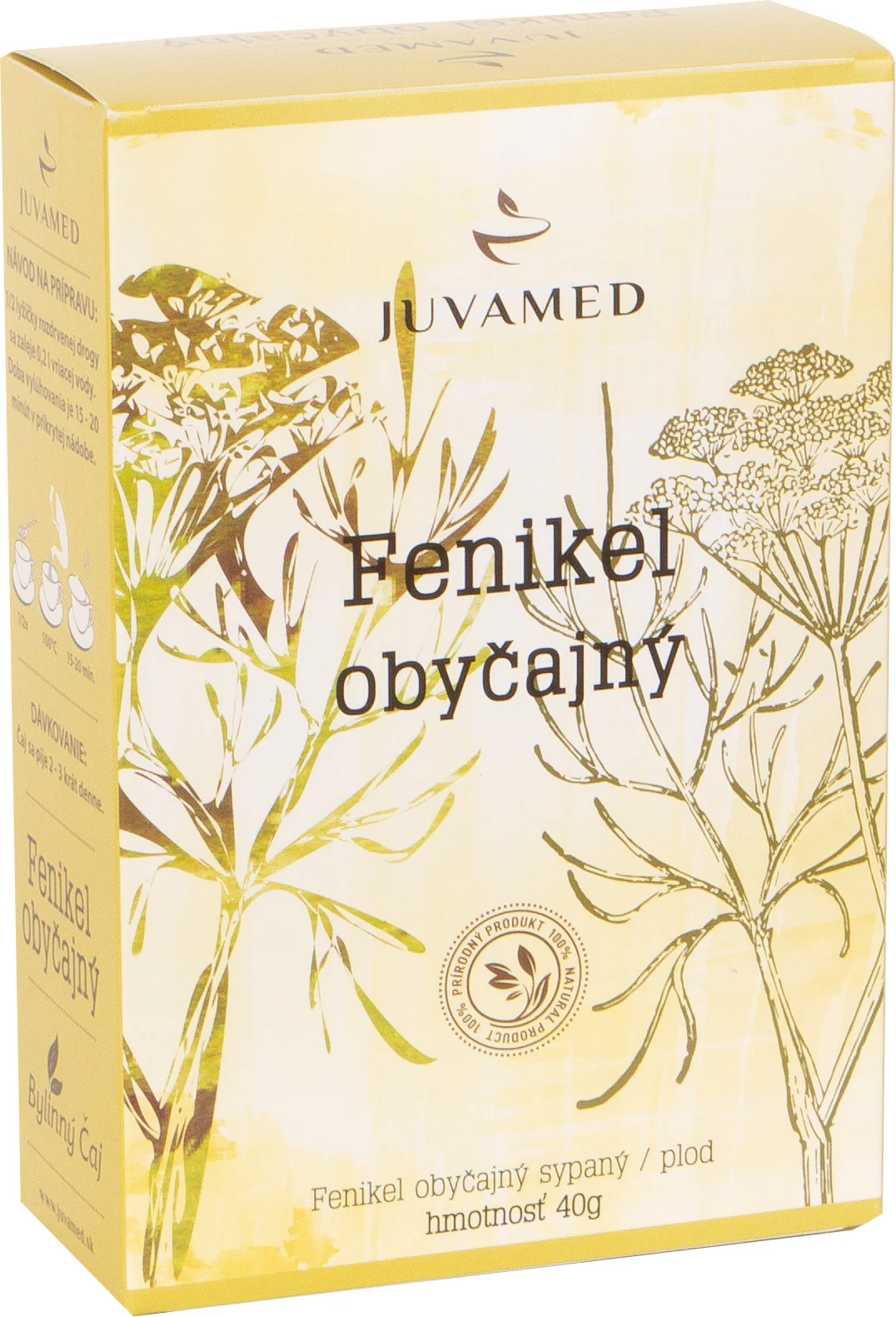 JUVAMED FENIKEL OBYČAJNÝ - PLOD 1×40 g, bylinný čaj sypaný