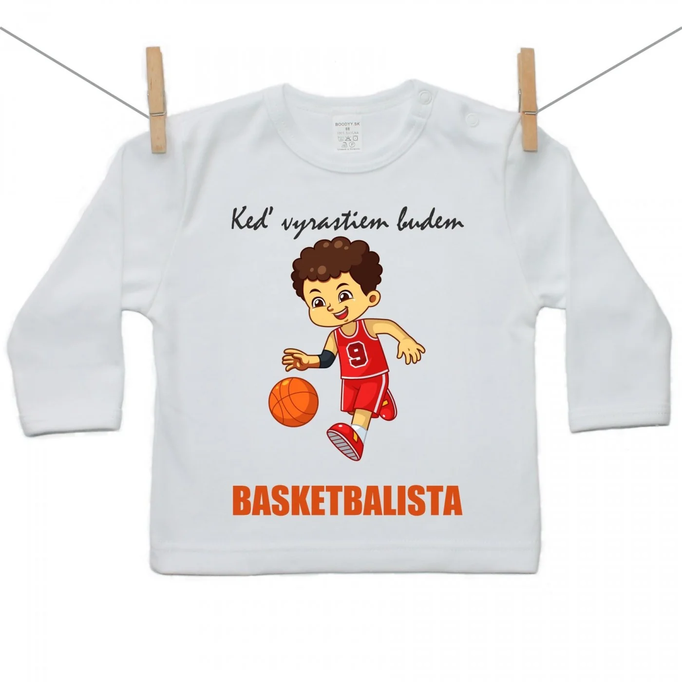 Boodyy Tričko s dlhým rukávom Keď vyrastiem budem basketbalista Veľkosť: 122
