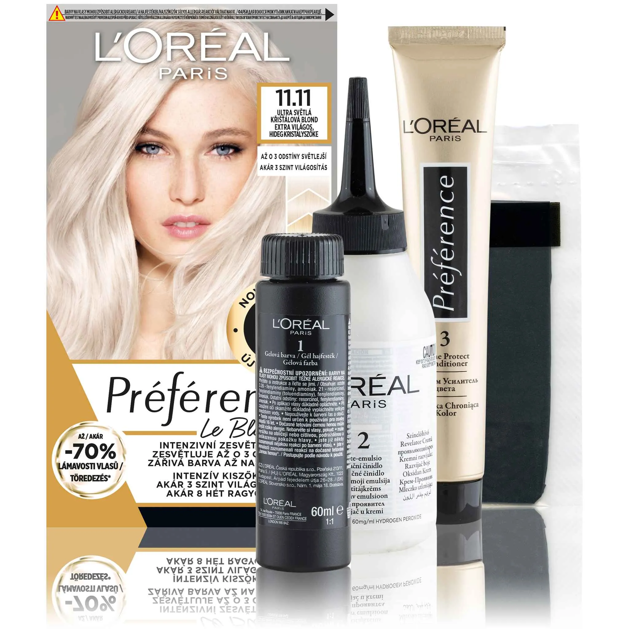 L'Oréal Paris Preférencia Le Blonding Ultra svetlá studená krištáľová blond 1×180 ml farba