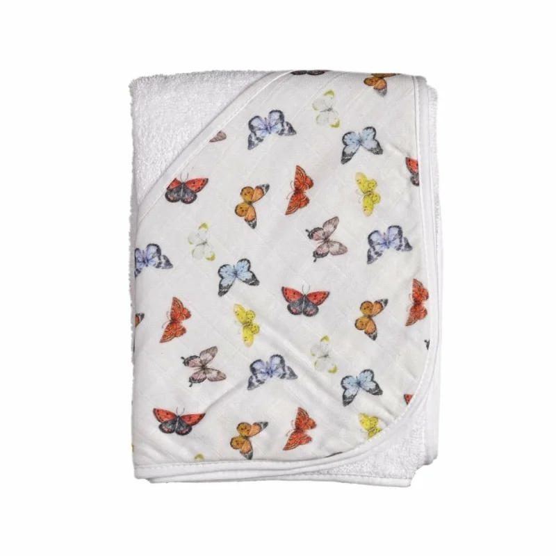 XKKO BMB bambusová froté osuška s kapucňou 90x90 Butterflies